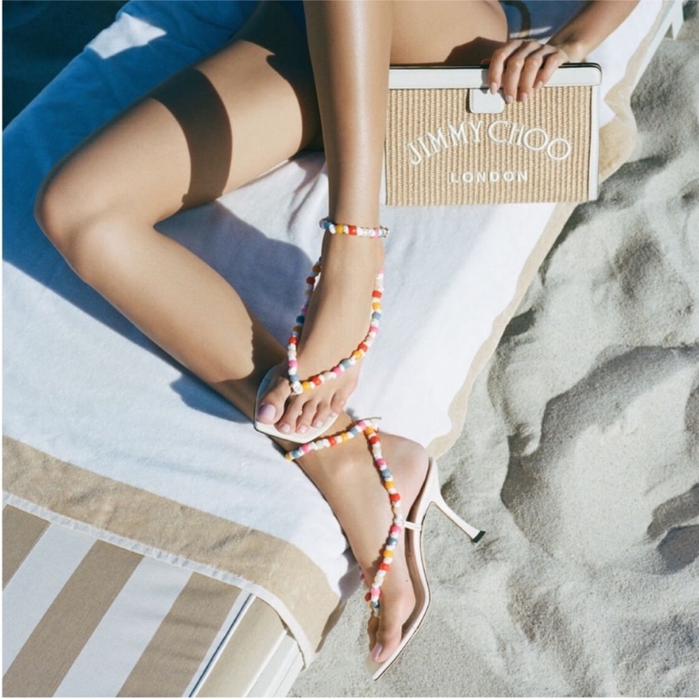 JIMMY CHOO Amiral 90 embellished leather sandals $1,175 39 - Picture 5 of 16